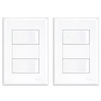 Kit 2 Interruptor Duplo 4x2 16a Branco Evidence Fame 2904