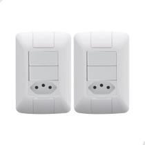 Kit 2 Interruptor Duplo + Tomada 4X2 Aria Tramontina