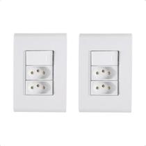 Kit 2 Interruptor Liz Simples + Tomada Dupla 20A Tramontina