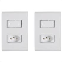 Kit 2 Interruptor Paralelo + tomada 10a 4x2 Liz Tramontina
