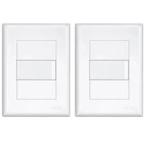 Kit 2 Interruptor Simples 4x2 Branco Evidence Fame 3741