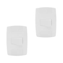 Kit 2 Interruptor Simples Branco 10A 250V Placa Espelho 4x2