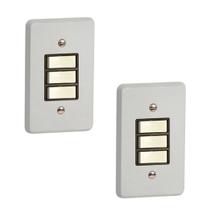Kit 2 Interruptor Simples Horizontal 10a/250v Cinza Pial Kit 2 Interruptor Simples Horizontal 10a/250v Cinza Pial