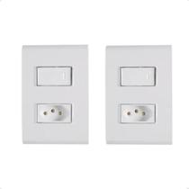 Kit 2 Interruptor + Tomada 10a Branco Embutir Liz Tramontina