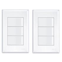 Kit 2 Interruptor Triplo 16a Evidence Branco Fame 2907