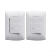 Kit 2 Interruptor Triplo 4x2 Embutir Branco Aria Tramontina