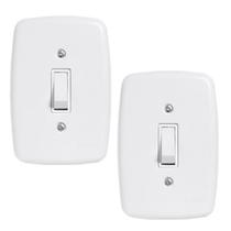 Kit 2 Interruptores 1 Tecla Embutir Branco Simples Pluzie Kit 2 Interruptores 1 Tecla Embutir Branco Simples Pluzie