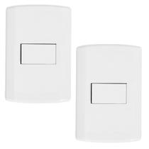 Kit 2 Interruptores Horizontal Branco Lig Simples Pluzie