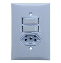 Kit 2 Interruptores Paralelo + 1 Tomada 10A 3P Flp Paris