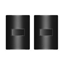 Kit 2 Interruptores Paralelos 10A Carbono Preto 4x2 Soprano