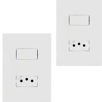 Kit 2 Interruptores Simples 4x2 Tomada I9 20A Elétrica Residencial Instalação Luz Obra Técnica Kit 2 Interruptores Simples 4x2 Tomada I9 20A Elétrica Residencial Instalação Luz Obra Técnica