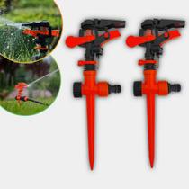 Kit 2 Irrigadores Espiga Jardim Horta Canteiro Mangueira Aspersores Giratório Setorial Pulso