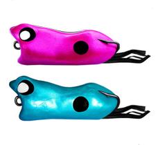 Kit 2 Iscas Matadeira Popper Metalica Frog Sapinho Pesca Traira