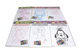 Kit 2 Itens Para Colorir Infantil Caixa Giz De Cera + desenho