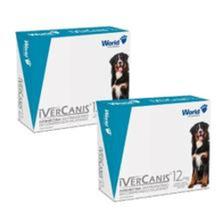 Kit 2 IverCanis 12mg para Cães de 60Kg - Blíster 4 Comprimidos Kit 2 IverCanis 12mg para Cães de 60Kg - Blíster 4 Comprimidos