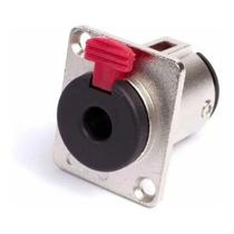 Kit 2 Jack P10 Estéreo Painel C/ Trava J10 Fêmea Painel