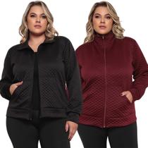 Kit 2 Jaqueta Bomber Plus Size Feminina Inverno Matelassê