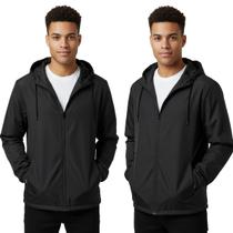 Kit 2 Jaqueta Corta Vento Unissex Impermeável Sem Estampa Liso