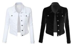 Kit 2 Jaqueta Jeans Feminina Com Lycra