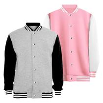Kit 2 Jaquetas Colegial Moletom Masculina Feminina Lisa Básica sem Bolso