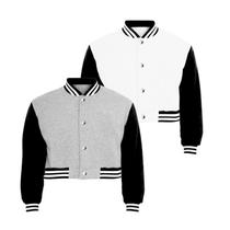 Kit 2 Jaquetas Cropped Moletom Feminina Colegial Lisa Básica