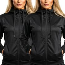 Kit 2 Jaquetas Feminina Corta Vento Flanelada com Zíper e Bolsos para Frio Kit 2 Jaquetas Feminina Corta Vento Flanelada com Zíper e Bolsos para Frio