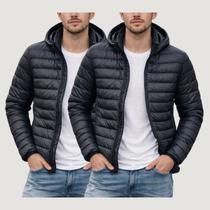 Kit 2 Jaquetas Masculina Bombojaco Puffer Impermeável Capuz