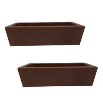 Kit 2 Jardineira de Planta Marrom 37x15 Floreira Polietileno