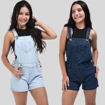 Kit 2 Jardineira feminina infanto juvenil macaquinho 10 ao 16 Kit 2 Jardineira feminina infanto juvenil macaquinho 10 ao 16