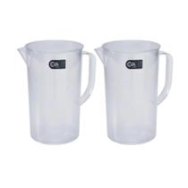 Kit 2 Jarra 2 litros Acrílico Transparente Reforçada Suco Água Refresco Minimalista Sofisticada Coza