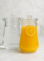 Kit 2 Jarra Vidro 1,2L Tampa Acrílica Suco, Água e Chá