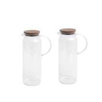 Kit 2 Jarras de Vidro Borossilicato Suco com Tampa de Bambu 2l - Oikos