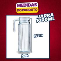 Kit 2 Jarras De Vidro Suíça 1 Litro Jarra Para Suco Água Vidro Resistente