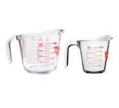 Kit 2 Jarras Medidora 250ml E 500ml Marinex Com Alça Vidro