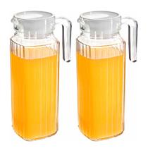 Kit 2 Jarras Vidro De 1 Litro Para Agua Suco Geledeira Mesa