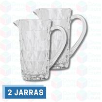 Kit 2 Jarras Vidro Diamante 1 L Moderno Sucos Agua Mesa Posta