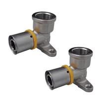 Kit 2 Joelho Cotovelo Base Fixa P/ Gás 16mm 1/2'' Pex Gás Kit 2 Joelho Cotovelo Base Fixa P/ Gás 16mm 1/2'' Pex Gás