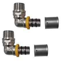 Kit 2 Joelho Cotovelo p/ Gás 16mm RM 1/2'' Pex Multicamadas Kit 2 Joelho Cotovelo p/ Gás 16mm RM 1/2'' Pex Multicamadas