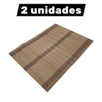 Kit 2 Jogo Americano 30x40cm Palha Mesa Posta Antiderrapante COR:Marrom