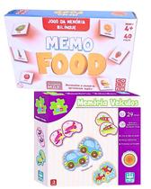 Kit 2 Jogo Da Memória Infantil Madeira Memo Food Bilingue E Veículos 4 Anos Kit 2 Jogo Da Memória Infantil Madeira Memo Food Bilingue E Veículos 4 Anos