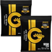 Kit 2 Jogo De Cordas Violão Aço Groove By Solez Fullpack 011