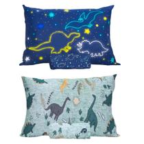 Kit 2 jogo de lencol cama Dinossauro Verde e Dino Luminoso Kit 2 jogo de lencol cama Dinossauro Verde e Dino Luminoso