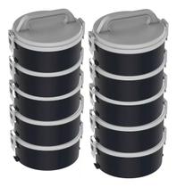 Kit 2 Jogo De Marmitas Térmicas 5 Peças Tekcor 1,5L Preta Soprano Kit 2 Jogo De Marmitas Térmicas 5 Peças Tekcor 1,5L Preta Soprano