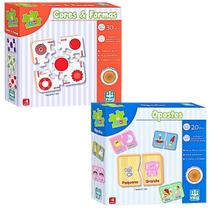 Kit 2 Jogo Didatico 4 Anos Cores E Formas E Opostos Raciocinio Peças De Madeira Nig Brinquedos Kit 2 Jogo Didatico 4 Anos Cores E Formas E Opostos Raciocinio Peças De Madeira Nig Brinquedos