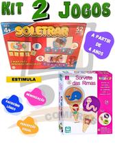 Kit 2 Jogo Didatico 4 Anos Sorvete Das Rimas Interativo Raciocinio E Soletrar Alfabetização Educativo