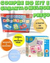 Kit 2 Jogo Educativo 4 Anos Aprendendo O Alfabeto Infantil Quebra-cabeça Numeros 1 Ao 10 Didatico