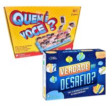 Kit 2 Jogo Infantil Tabuleiro Quem É Você E Verdade Ou Desafio Pais E Filhos
