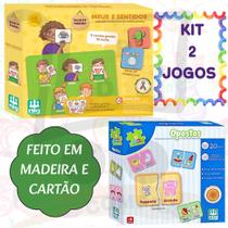 Kit 2 Jogo Pedagogico 3 Anos Meus 5 Sentimentos E Opostos Brinquedo Infantil Raciocinio