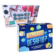 Kit 2 Jogo Tabuleiro Infantil Familia Perguntas E Respostas Verdade Ou Desafio E O Que É O Que É Kit 2 Jogo Tabuleiro Infantil Familia Perguntas E Respostas Verdade Ou Desafio E O Que É O Que É