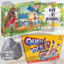 Kit 2 Jogo Tabuleiro Quem É Você Tipo Cara A Cara Para 5 Anos E Tapa Certo Na Mesa Dinos Brinquedo Infantil